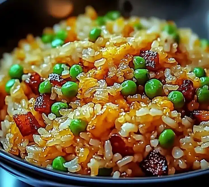 Delicious serving of Freakin' Fantastic Fried Rice in a bowl