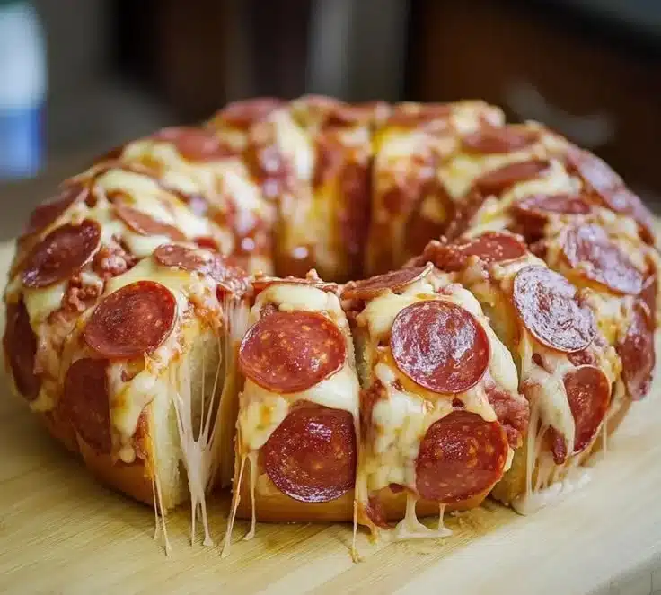 Irresistible Pepperoni Pizza Monkey Bread 3 Irresistible pepperoni pizza monkey bread fresh out of the oven