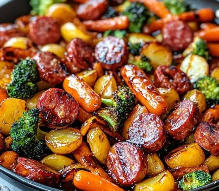 One-Pan Honey Garlic Kielbasa & Veggies: Easy Family Delight