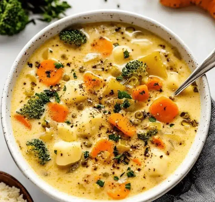 One Pot Creamy Vegetable Soup