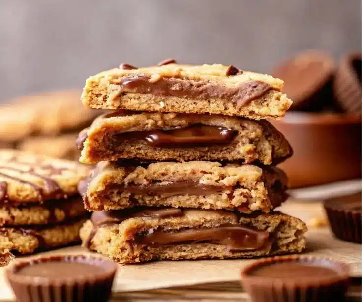 Delicious Reese's Cup Peanut Butter Cookies with chocolate and peanut butter