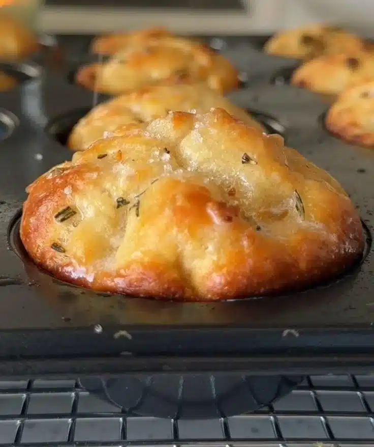 Rosemary Garlic Focaccia Muffins