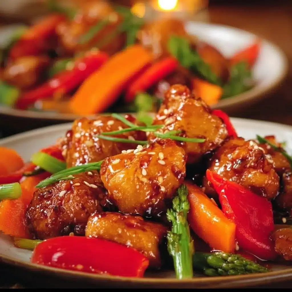 Sheet pan honey garlic chicken with mixed vegetables cooked to perfection