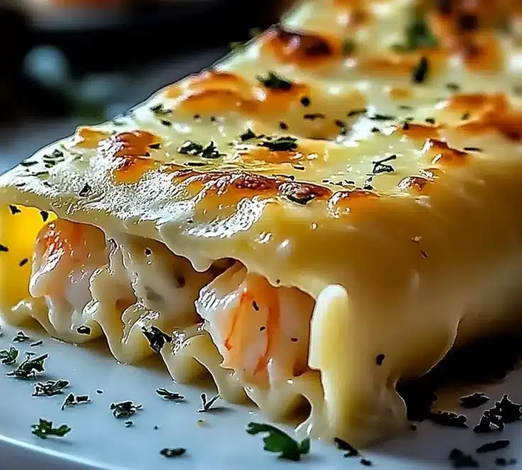 Shrimp & Crab Alfredo Lasagna Roll-Ups Tonight 3 Delicious Shrimp Crab Alfredo Lasagna Roll-Ups ready to serve