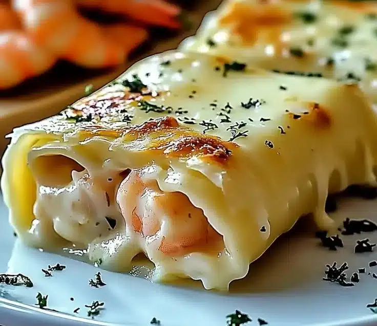 Shrimp & Crab Alfredo Lasagna Roll-Ups Tonight 4 Indulge in Shrimp & Crab Alfredo Lasagna Roll-Ups Tonight