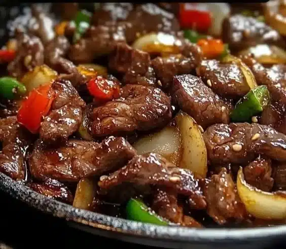 Sizzling Chinese Pepper Steak with Onions