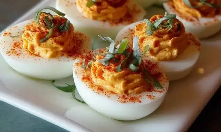 Spicy Sriracha Deviled Eggs 4 Spicy Sriracha Deviled Eggs