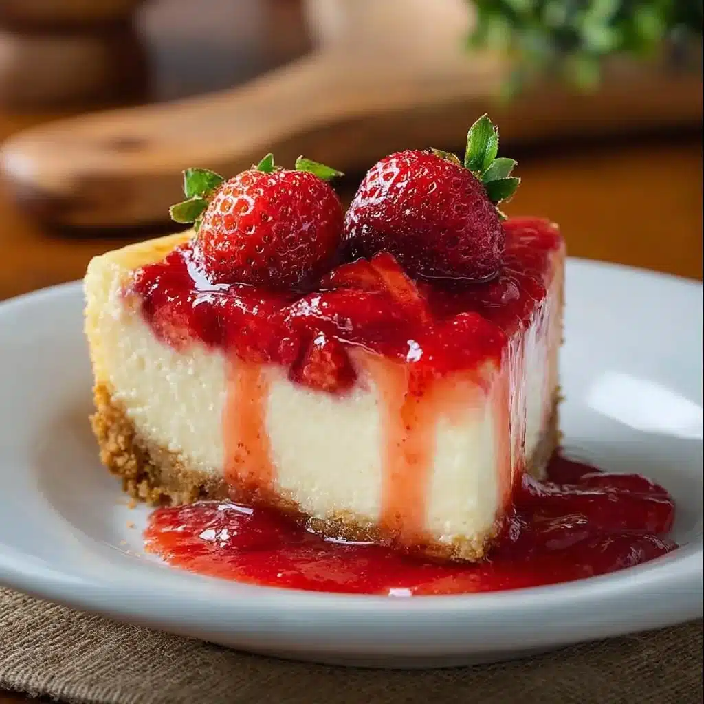 Delicious strawberry cheesecake with fresh strawberries and creamy filling