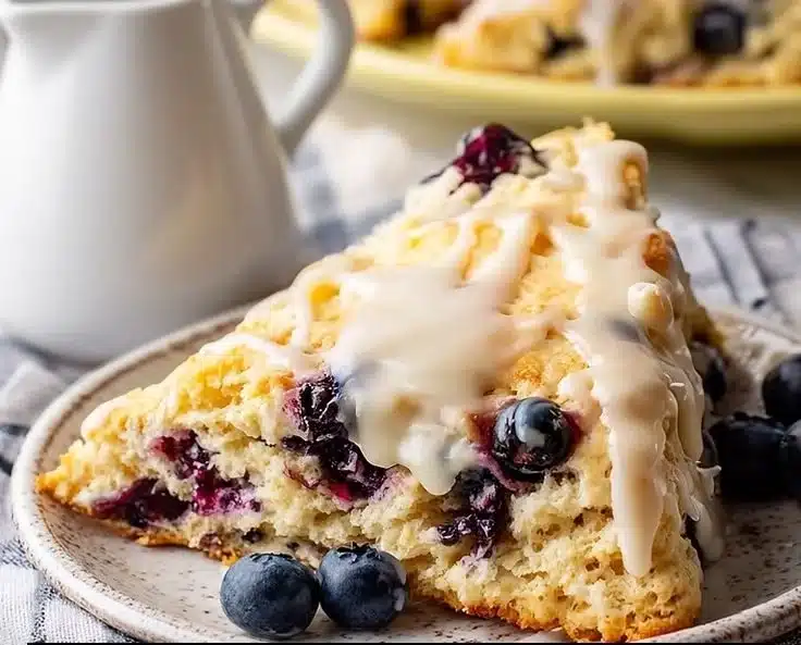 Sweet Lemon Blueberry Sourdough Scones