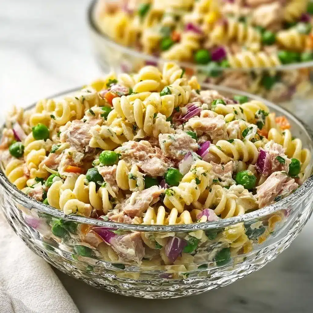 Tuna Pasta Salad 3 Colorful Tuna Pasta Salad with fresh vegetables and herbs