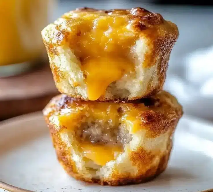 Wake Up to Quick & Delicious McGriddle Muffins 3 Homemade McGriddle Muffins stacked on a plate, ready for breakfast.
