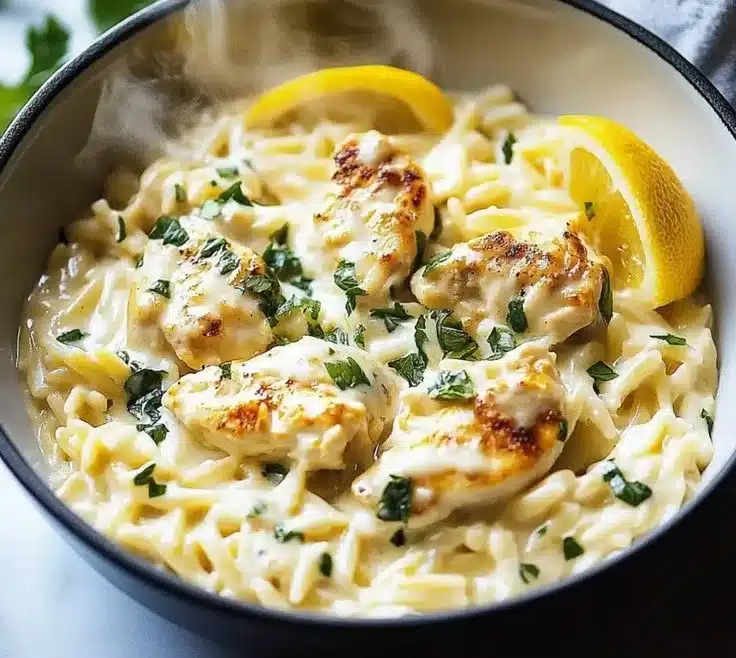Creamy Lemon Chicken Orzo 4 Zesty Lemon Chicken Orzo: A Creamy, Comforting Delight