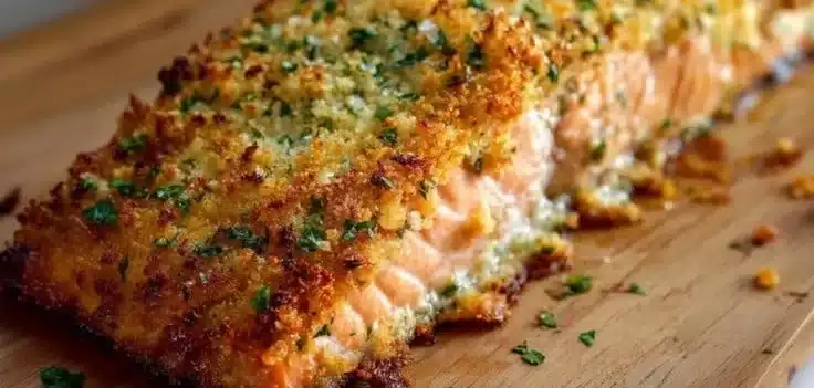Crispy Parmesan Crusted Baked Salmon