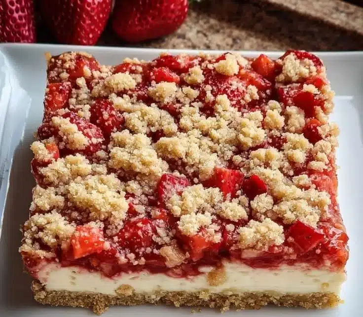 Strawberry Cheesecake Bars 4 Strawberry Cheesecake Bars