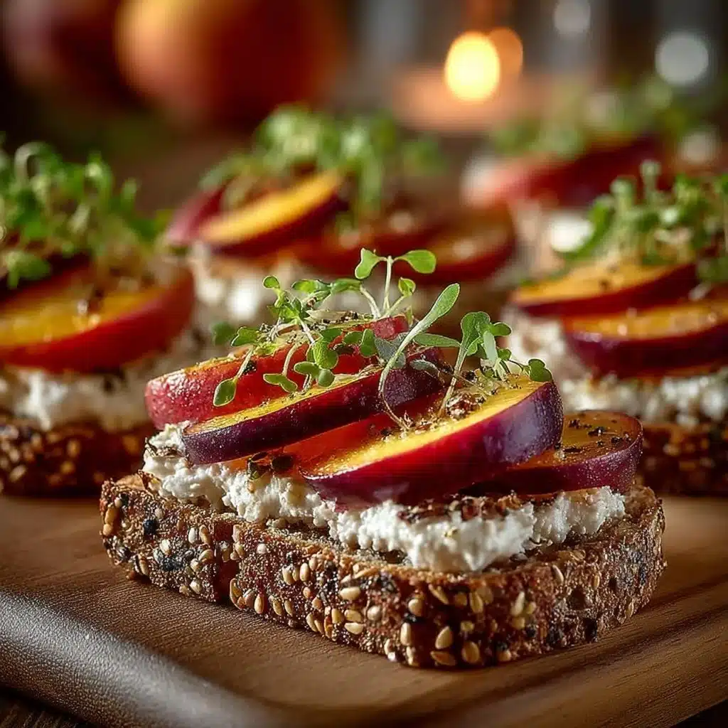 Peach Burrata Crostini